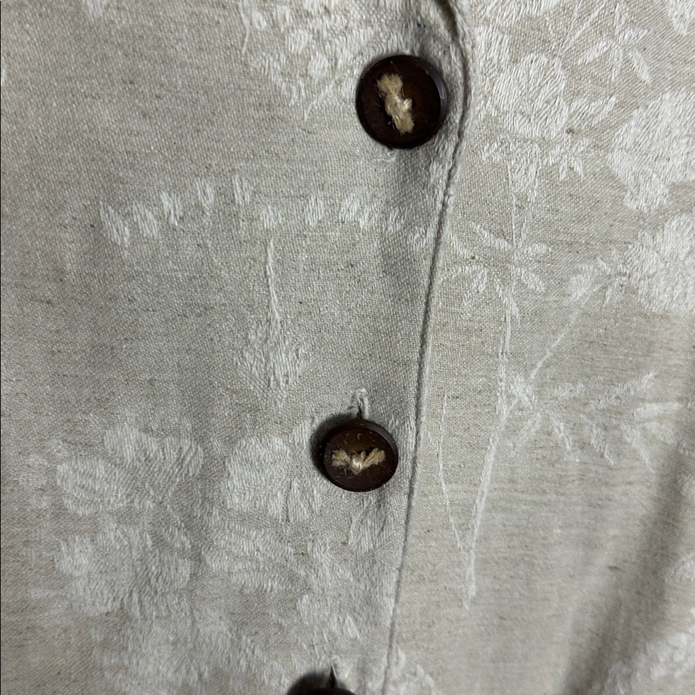 Vintage Coldwater Creek Linen Blend Floral Jacket Blazer Petite Medium PM - Picture 5 of 14